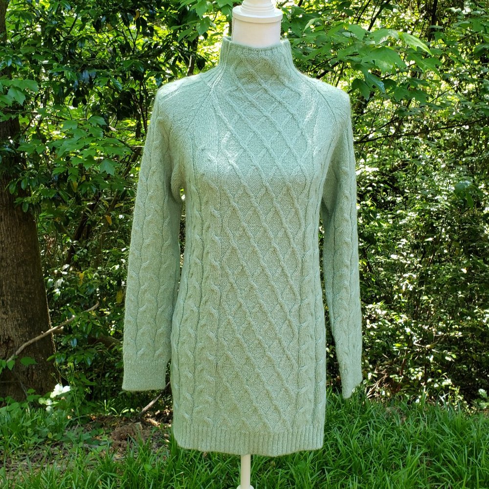 OTTOD'AME Turtleneck Long Sweater in Light Green Size Small US 6 NWT - Picture 4 of 11